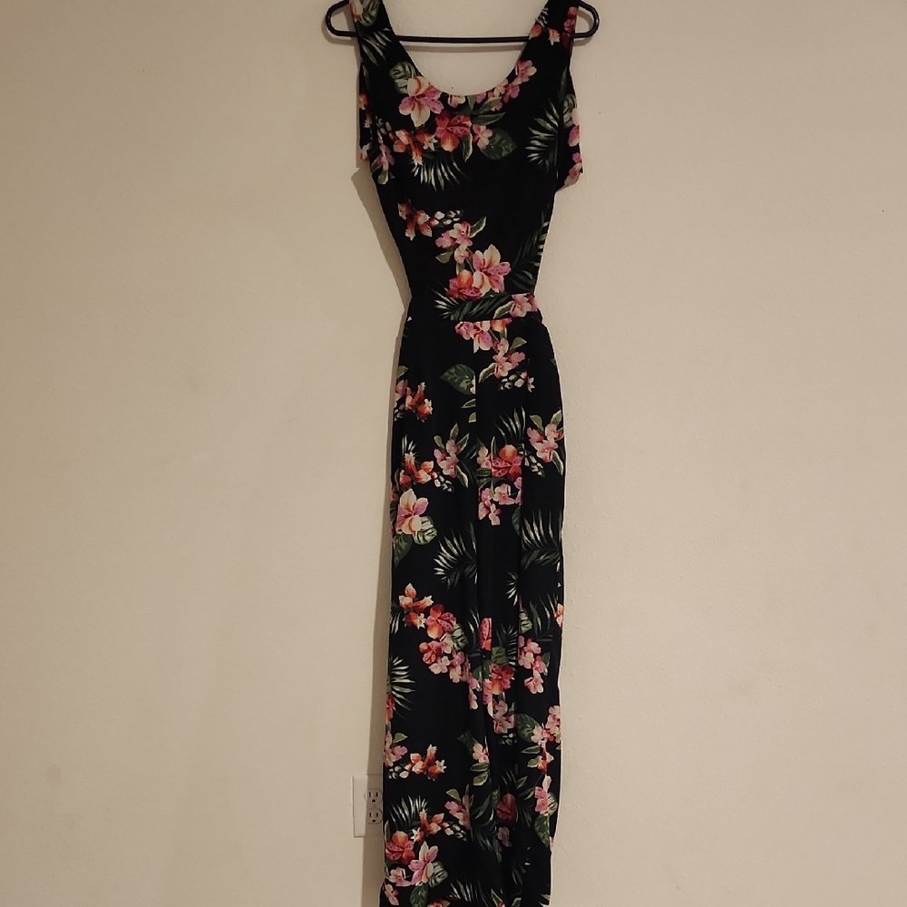 Papaya Black Floral Maxi Dress